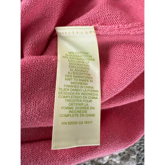 Sigrid Olsen Size XL Beaded Boat Neck Sleeveless Tank Top Pink Pullover Cotton - Picture 7 of 8